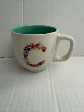 Modern Expressions Ceramic Floral Accent Initial “C” Mug